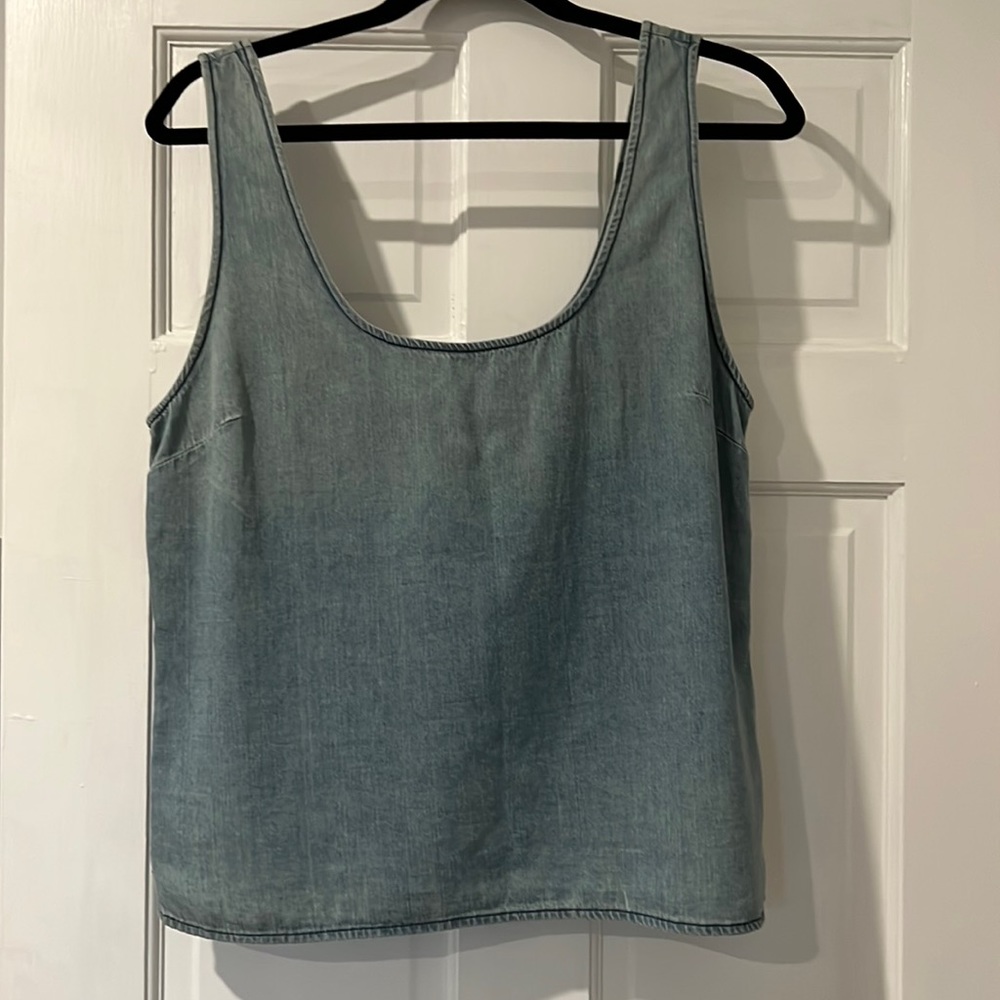 Rag & Bone chambray scoop neck top